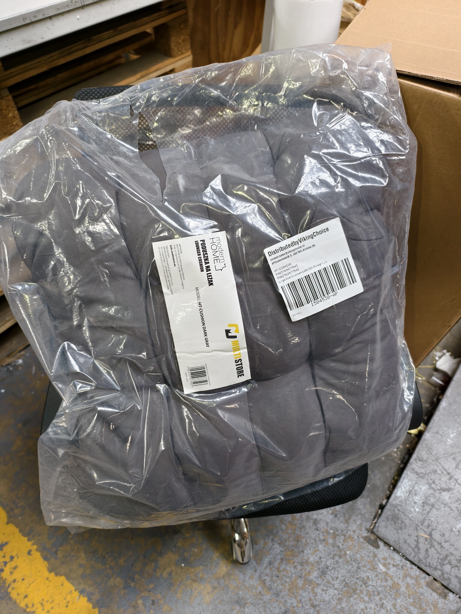 Ligstoel kussen - 160x52x5cm - grijs