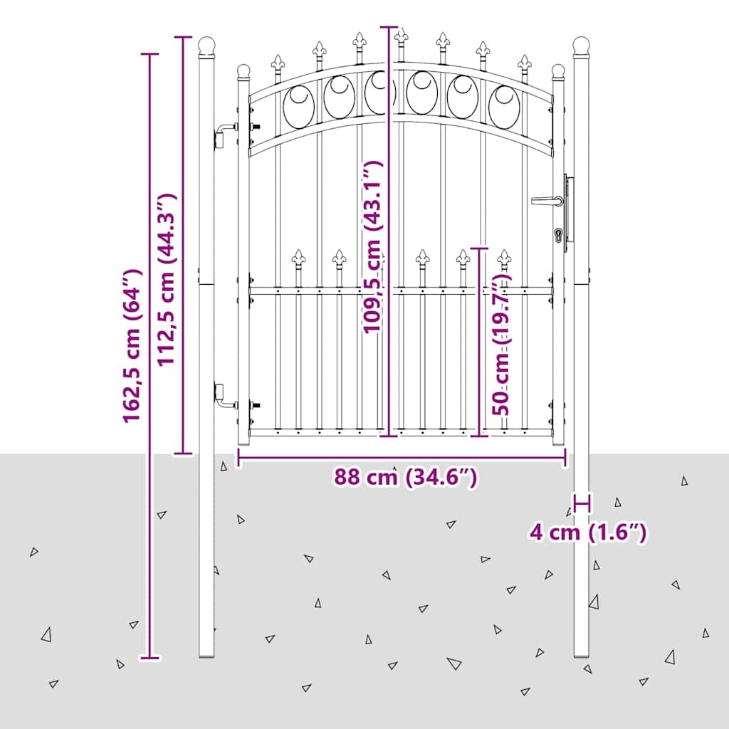 vidaXL Poort met speerpunten 100x125 cm staal groen