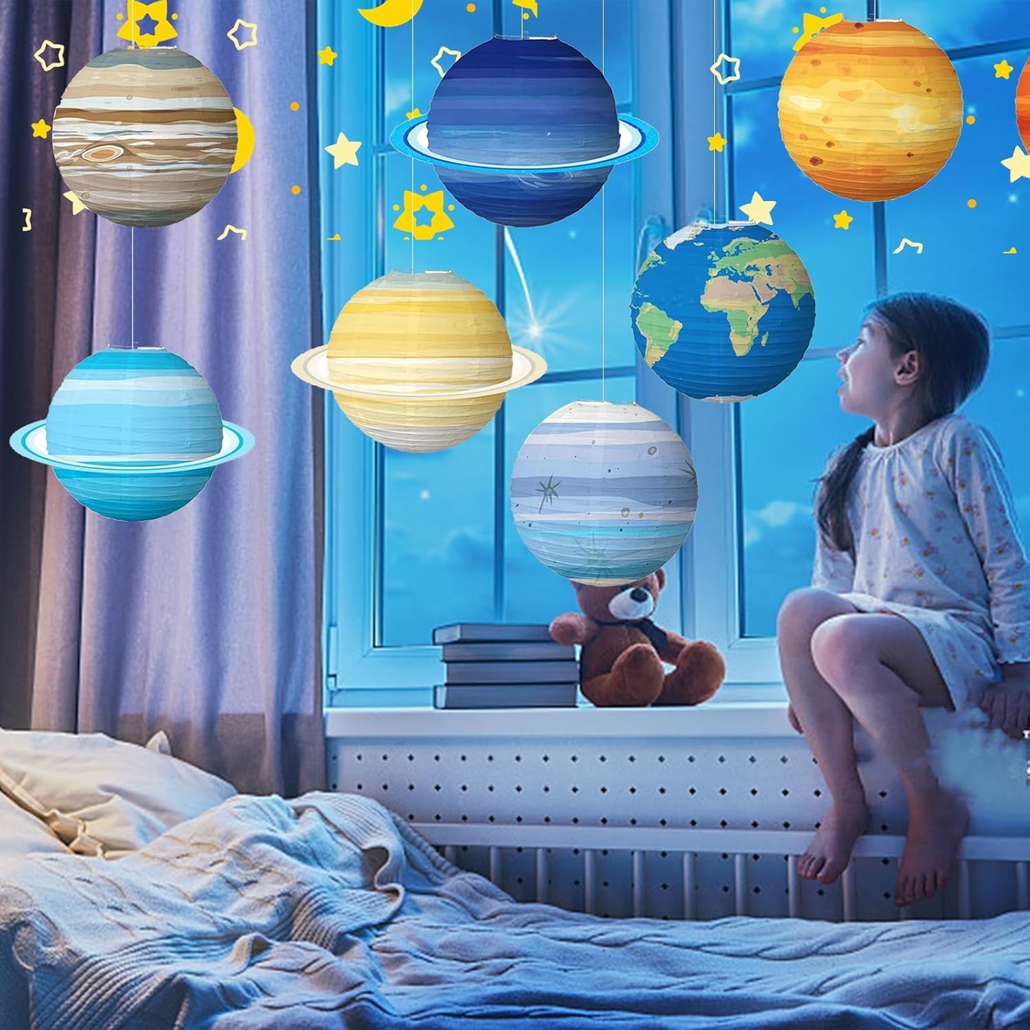 8 Planet Lantaarns 30cm - Ruimte Decoratie - Nu 30% Korting!