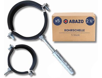 5x Stalen Pijpklem met Afdichting 75-80mm | -25% Korting