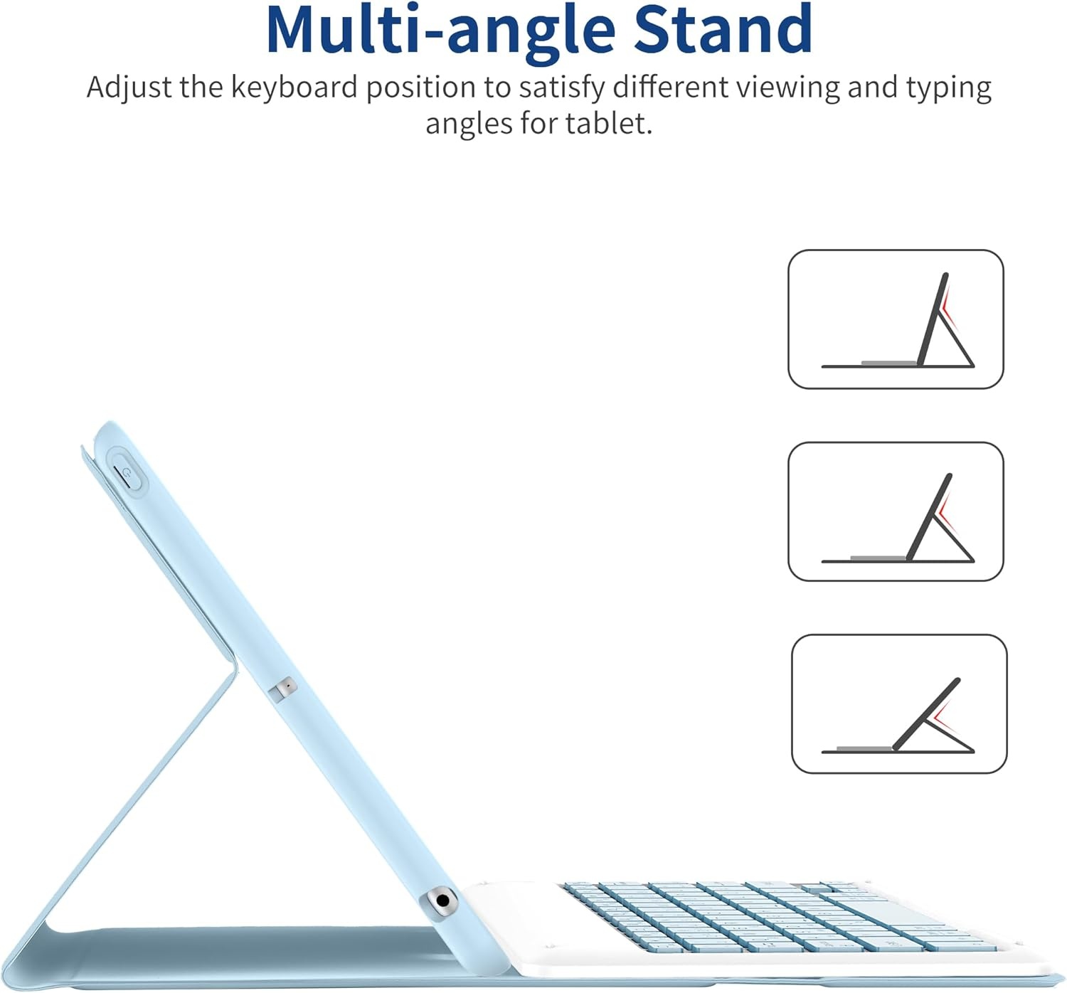 EasyAcc iPad 10.2" Toetsenbord Hoes (Wit/Blauw) - 43% Korting