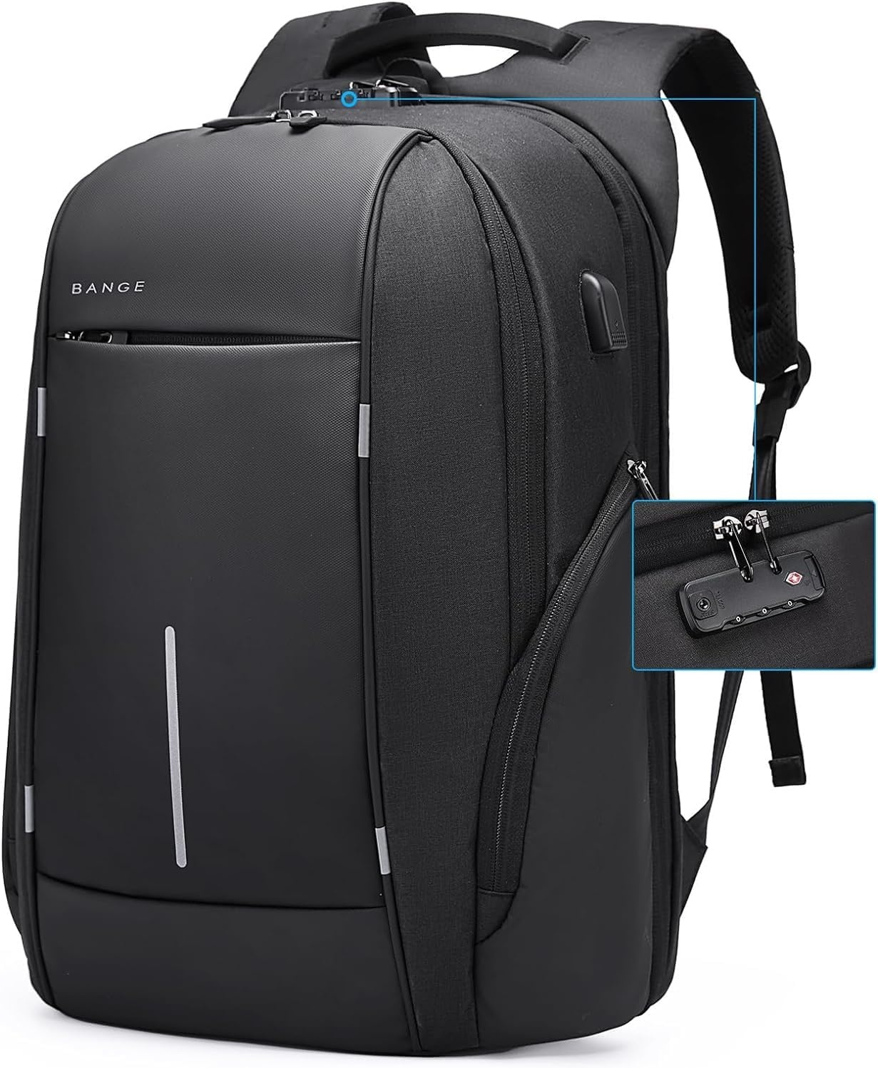 BANGE Laptoprugzak Zwart - 35% Korting - Anti-diefstal