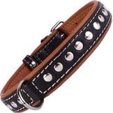 CollarDirect Leren Hondenband Zwart/Bruin - Nu 35% Korting!