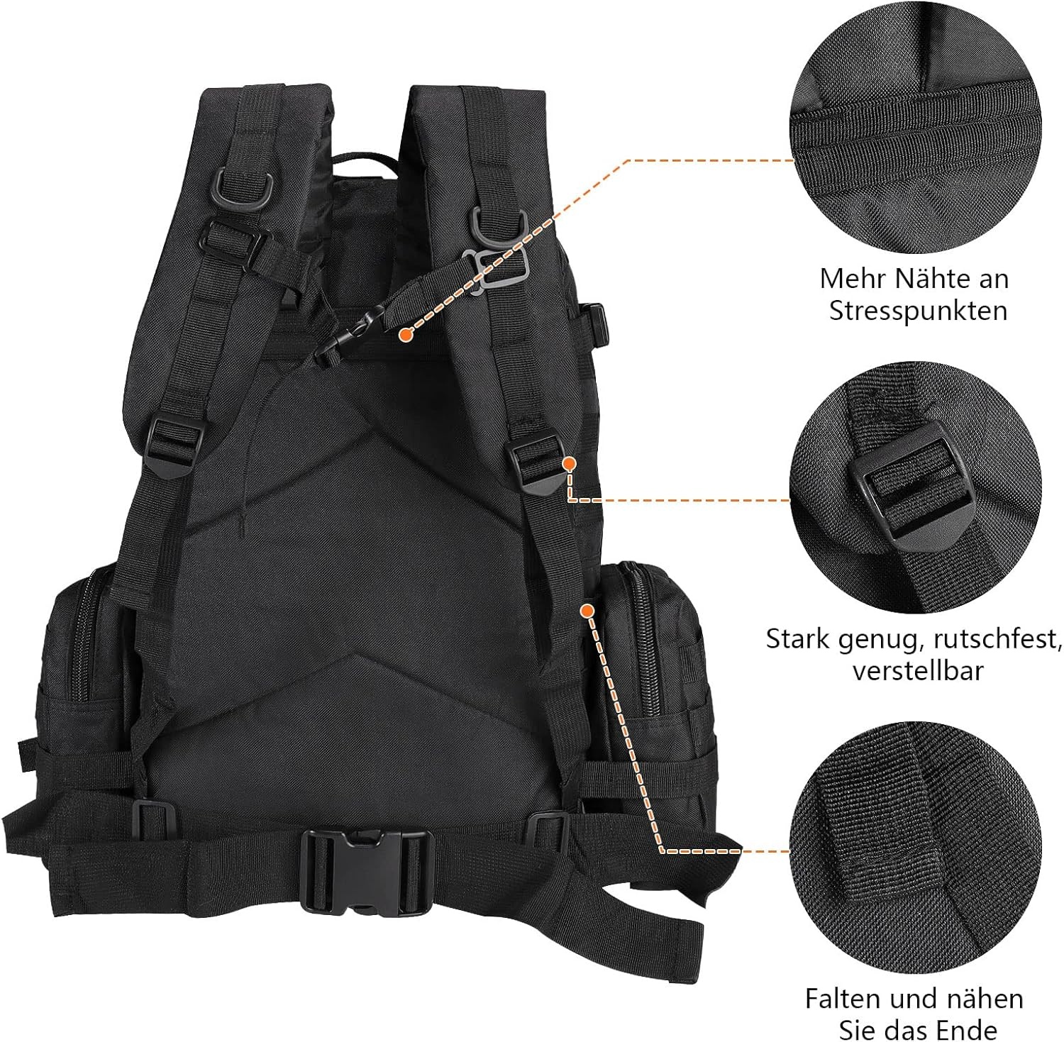 SHANNA Tactische Rugzak 55L - Militair & Outdoor - Zwart/Groen (-38%)