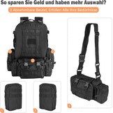 SHANNA Tactische Rugzak 55L - Militair & Outdoor - Zwart/Groen (-38%)