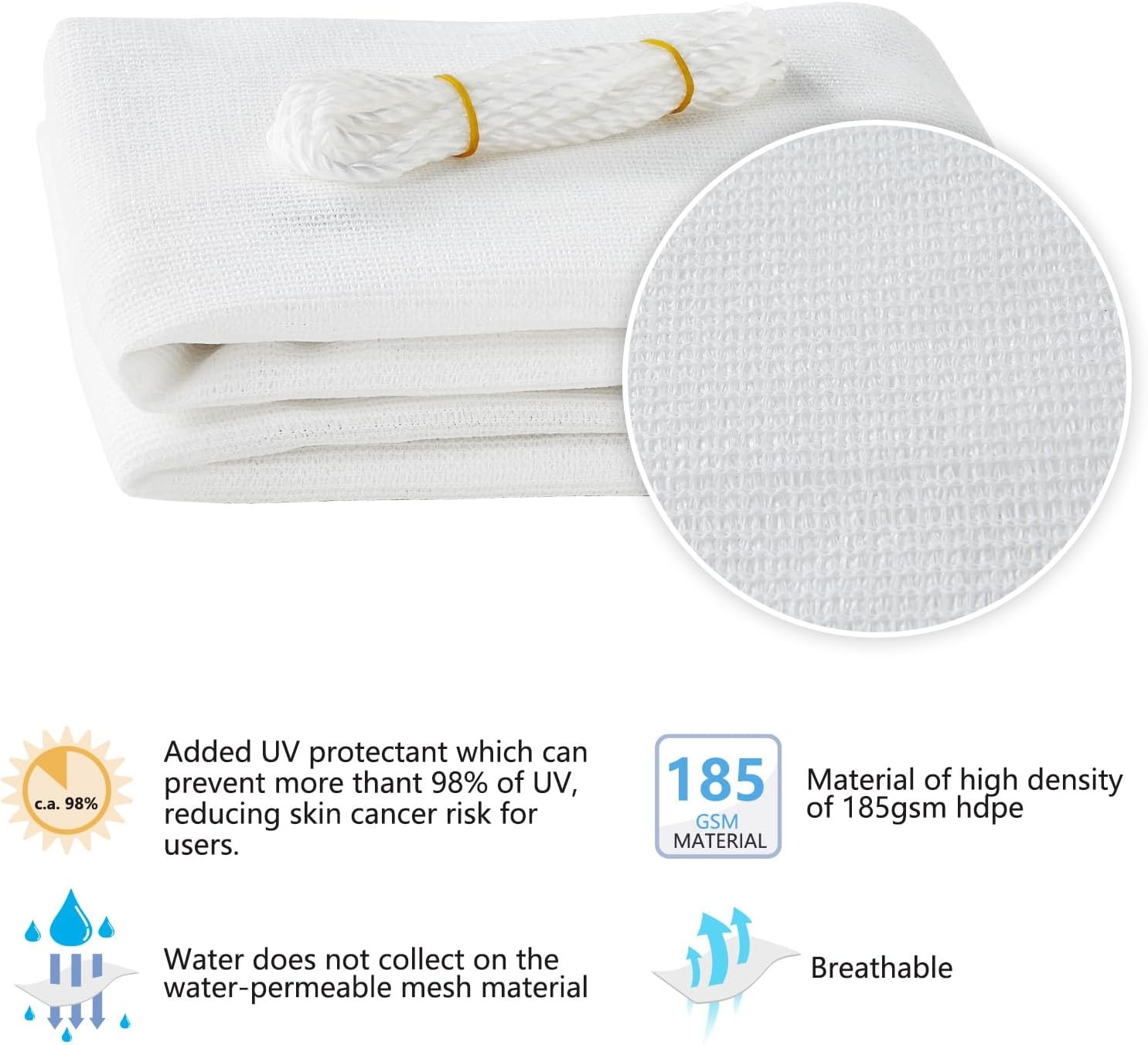 HAIKUS Zonnedoek Wit 5x5m - 35% Korting!