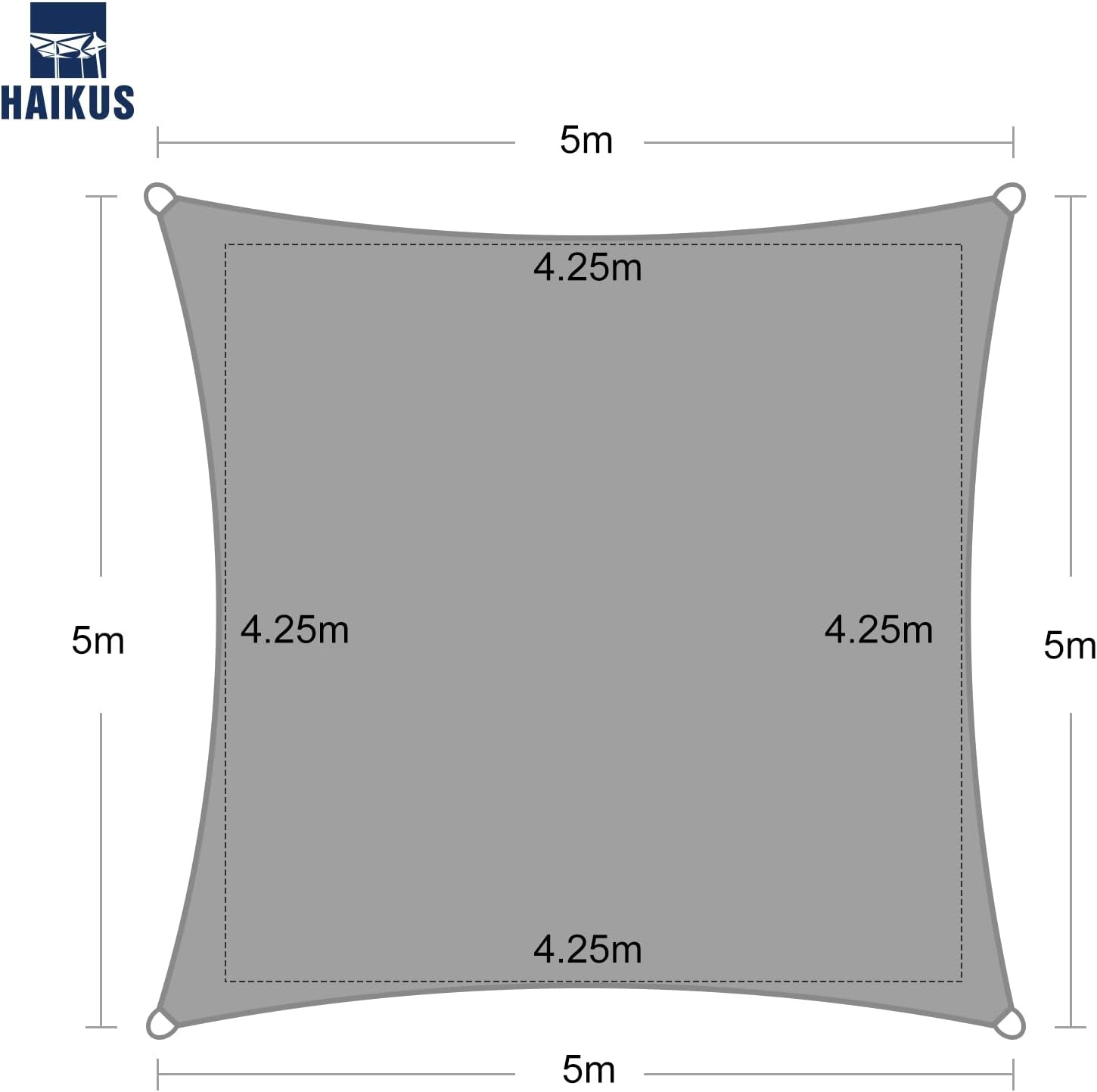 HAIKUS Zonnedoek Wit 5x5m - 35% Korting!