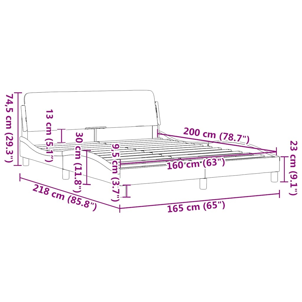 vidaXL Bedframe Grijs Kunstleer - 160x200cm - 34% Korting