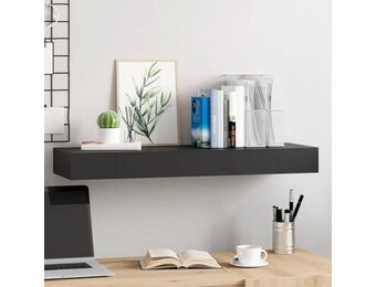 Zwevend Wandschap met Lade Zwart 80x25cm - 58% Korting!