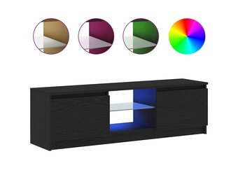 VidaXL TV-meubel Zwart Eiken 120cm met LED - 32% Korting!