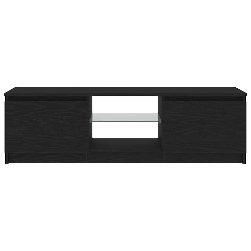 VidaXL TV-meubel Zwart Eiken 120cm met LED - 32% Korting!