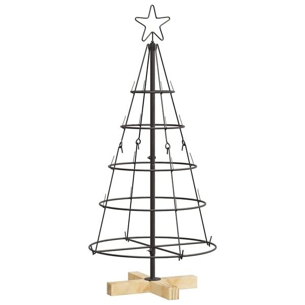 VidaXL Kerst Cone Boom Zwart 90cm Staal - 30% Korting!