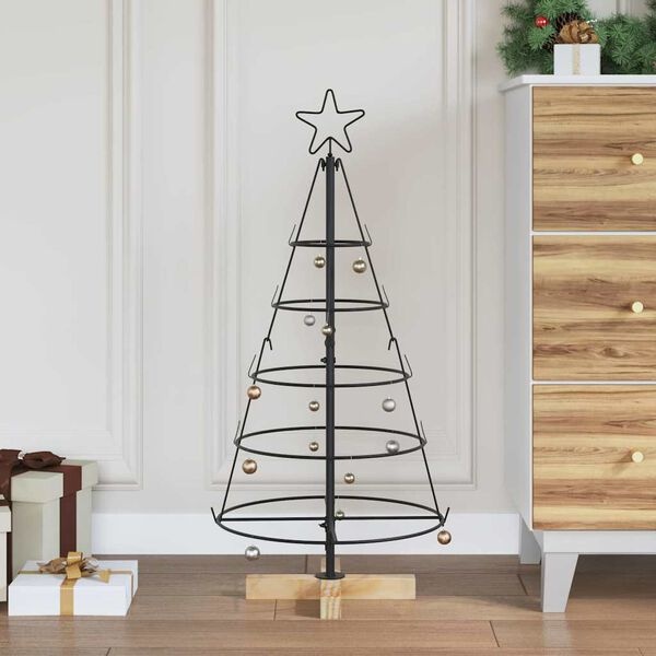 VidaXL Kerst Cone Boom Zwart 90cm Staal - 30% Korting!