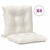 VidaXL Stoelkussens 4x Lage Rug - Crème (33% Korting)