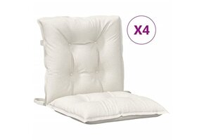 VidaXL Stoelkussens 4x Lage Rug - Crème (33% Korting)