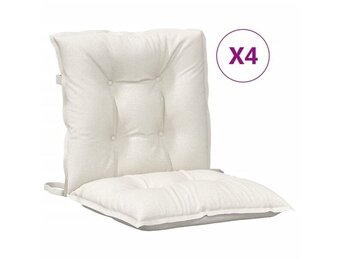 VidaXL Stoelkussens 4x Lage Rug - Crème (33% Korting)