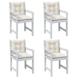 VidaXL Stoelkussens 4x Lage Rug - Crème (33% Korting)