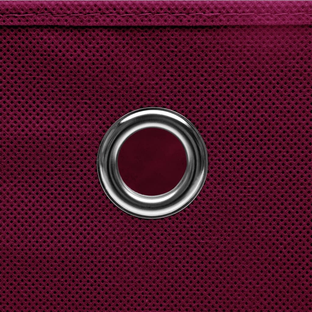 vidaXL Opbergboxen 4 st 32x32x32 cm Stof Donkerrood - 29% Korting