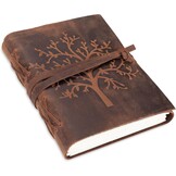 Leren Notitieboek Levensboom A5 Bruin - 1% Korting