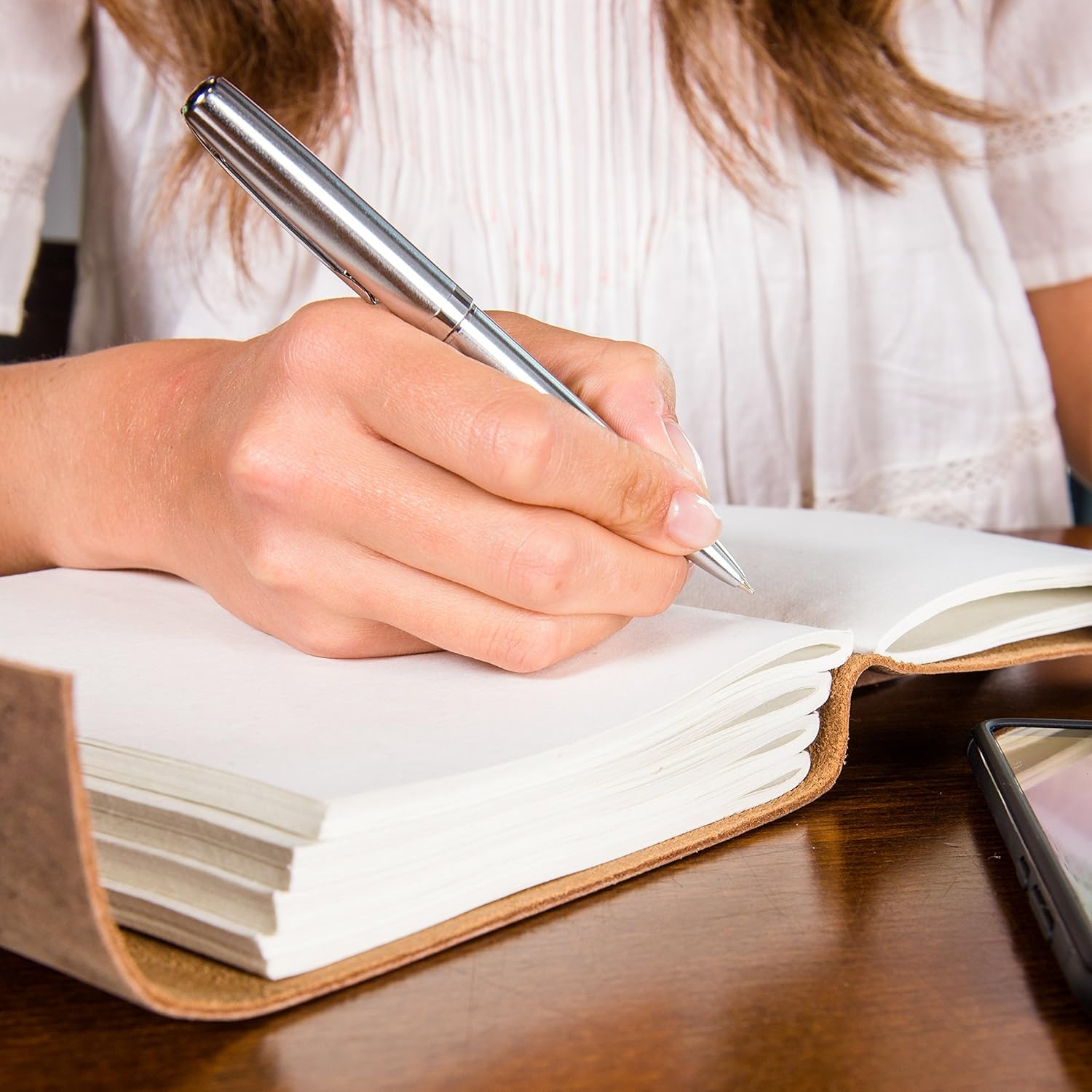 Leren Notitieboek Levensboom A5 Bruin - 1% Korting