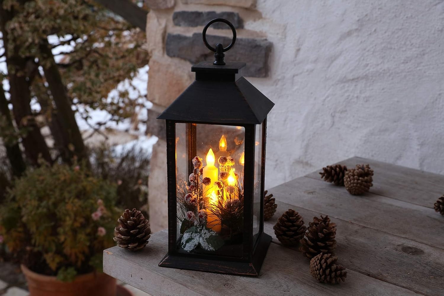 Flower Power Lantaarn met LED Kaars - 35% Korting