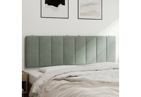 vidaXL Hanko Hoofdbordkussen 160cm Fluweel Lichtgrijs - 32% Korting