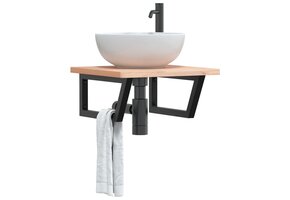 VidaXL Wandbeugels Wasbak Staal Zwart - 51% Korting