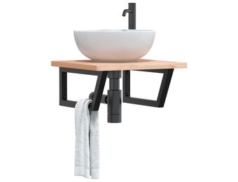 VidaXL Wandbeugels Wasbak Staal Zwart - 51% Korting