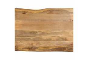 Mangohouten Tafelblad met Natuurlijke Rand - 90x80cm (29% Korting)