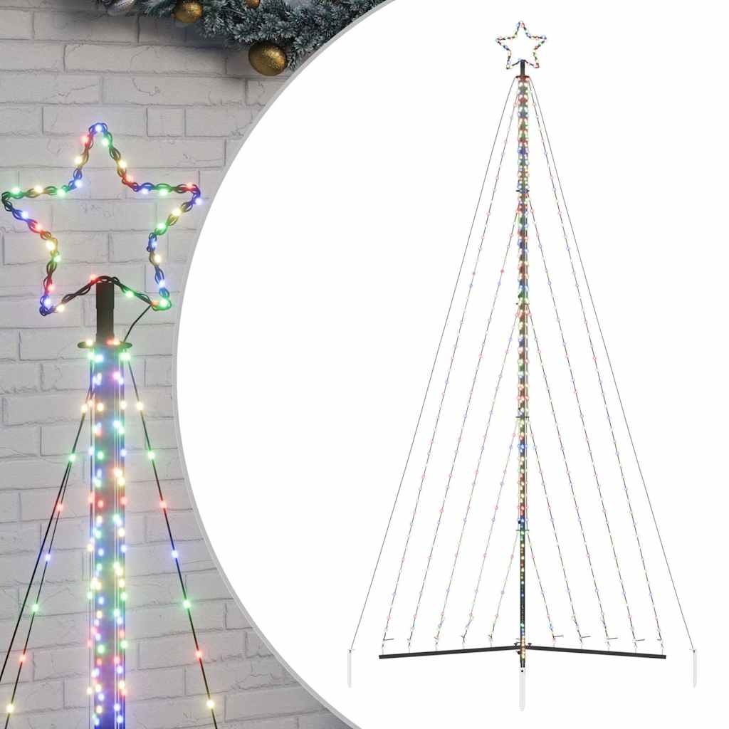 vidaXL LED Kerstboom 570 LEDs Kleurrijk 399 cm - 51% Korting!