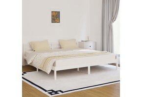 vidaXL Grenenhouten Bedframe Wit 200x200 cm - 53% Korting!