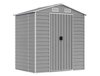 vidaXL Tuinschuur 191x130x198 cm Lichtgrijs - 55% Korting!