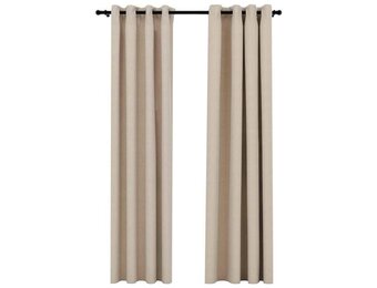 VidaXL Gordijnen Linnen-look Beige - 31% Korting!