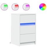 Wit Nachtkastje met LED 33% Korting