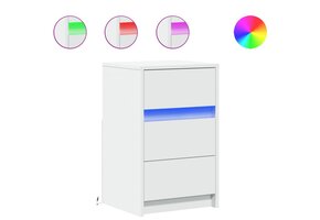 Wit Nachtkastje met LED 33% Korting