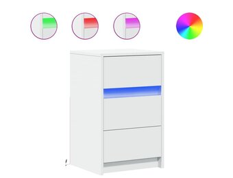 Wit Nachtkastje met LED 33% Korting