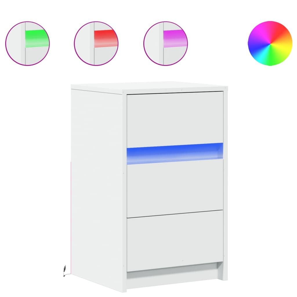 Wit Nachtkastje met LED 33% Korting