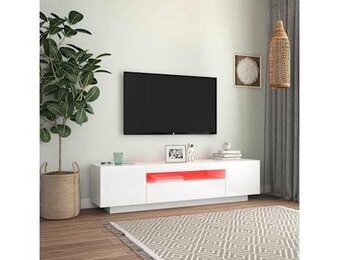 VidaXL TV-meubel Hoogglans Wit met LED - 160cm - 46% Korting!