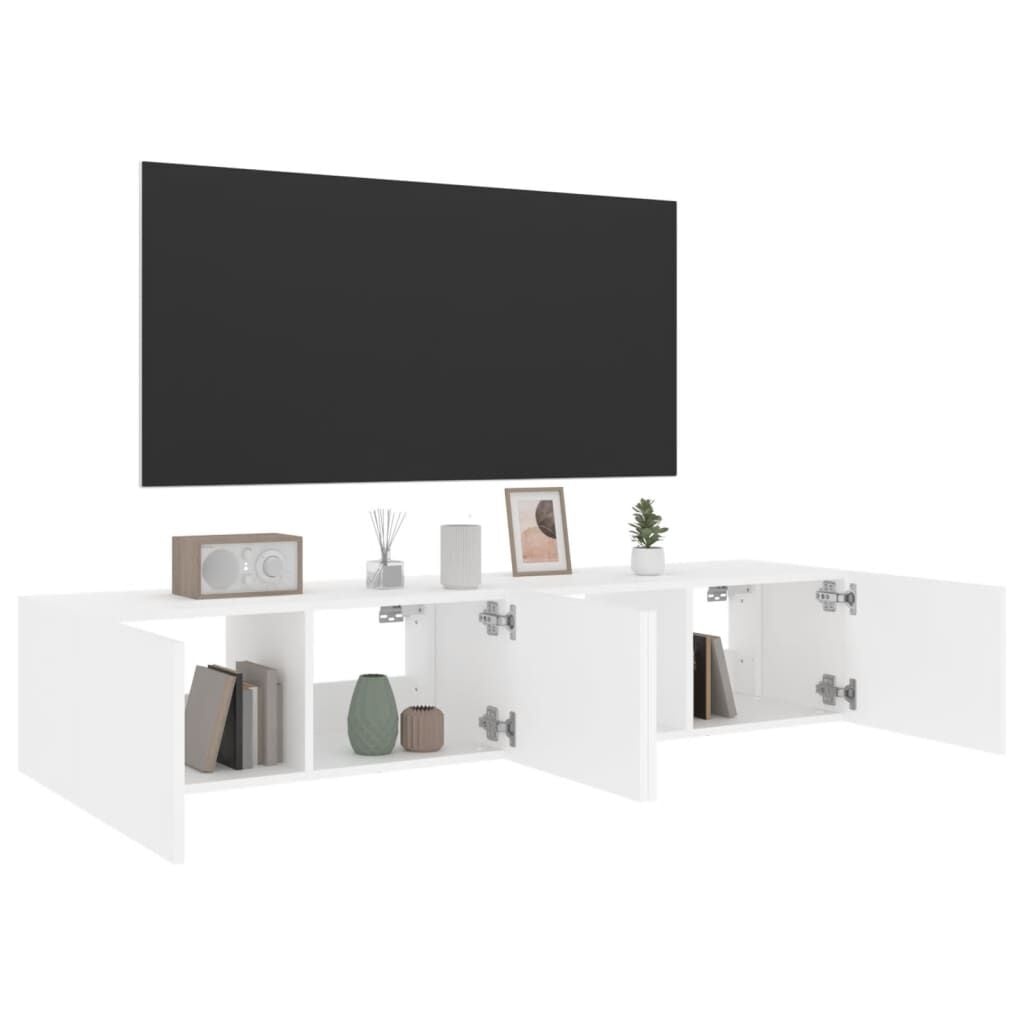 VidaXL TV-wandmeubels met LED 2 st 80x35x31 cm Wit - 40% Korting