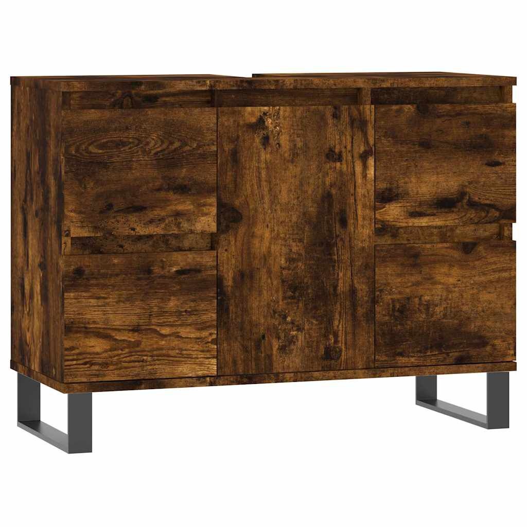 Gerookt Eiken Badkamerkast (80x33x60 cm) - 40% Korting!