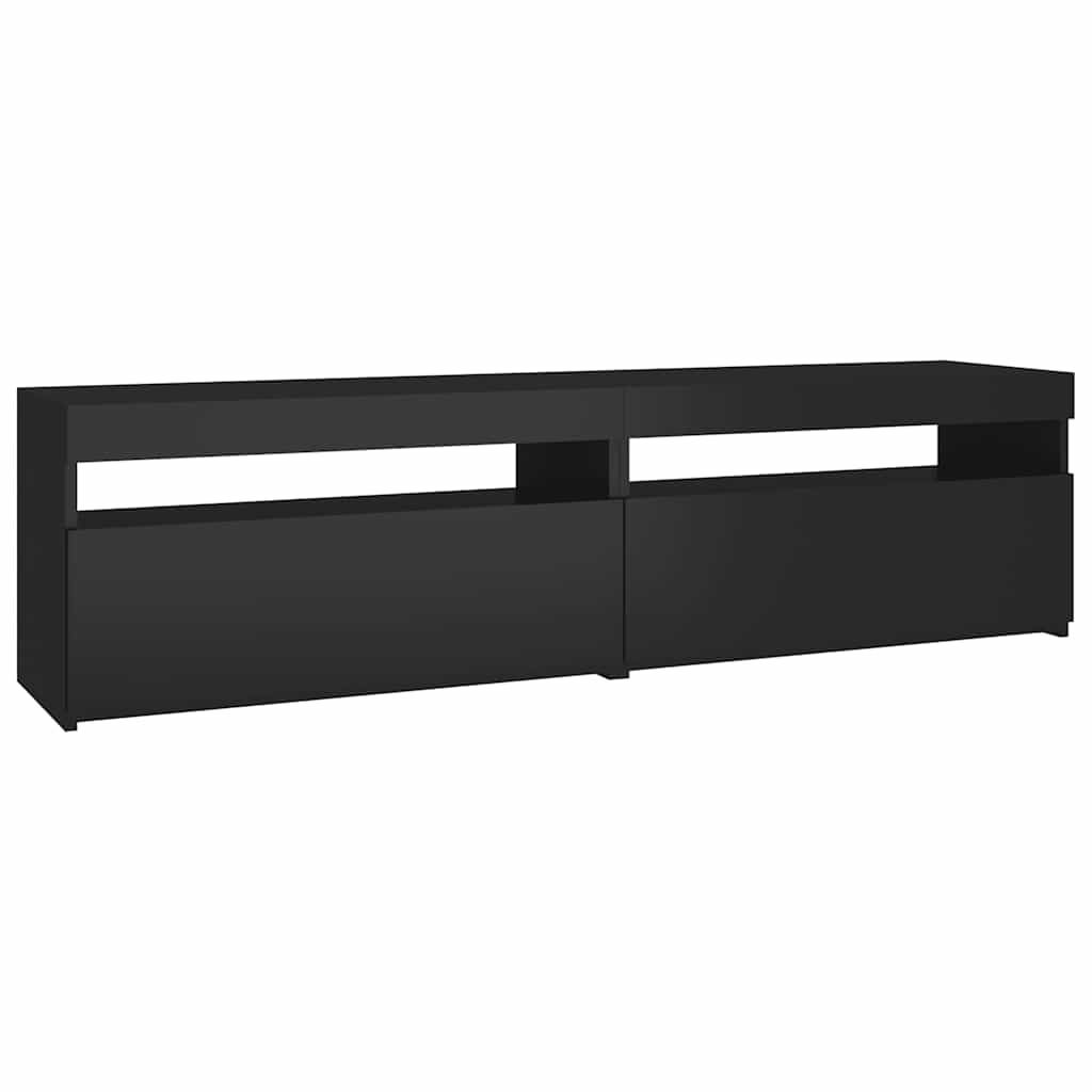 2x TV-meubel met LED 75x35x40 cm Zwart - 54% Korting