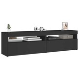 2x TV-meubel met LED 75x35x40 cm Zwart - 54% Korting