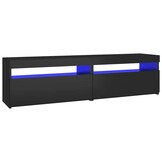 2x TV-meubel met LED 75x35x40 cm Zwart - 54% Korting