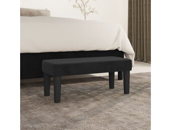 VidaXL Fluweel Bankje Zwart - 70x30x30 cm - 24% Korting!