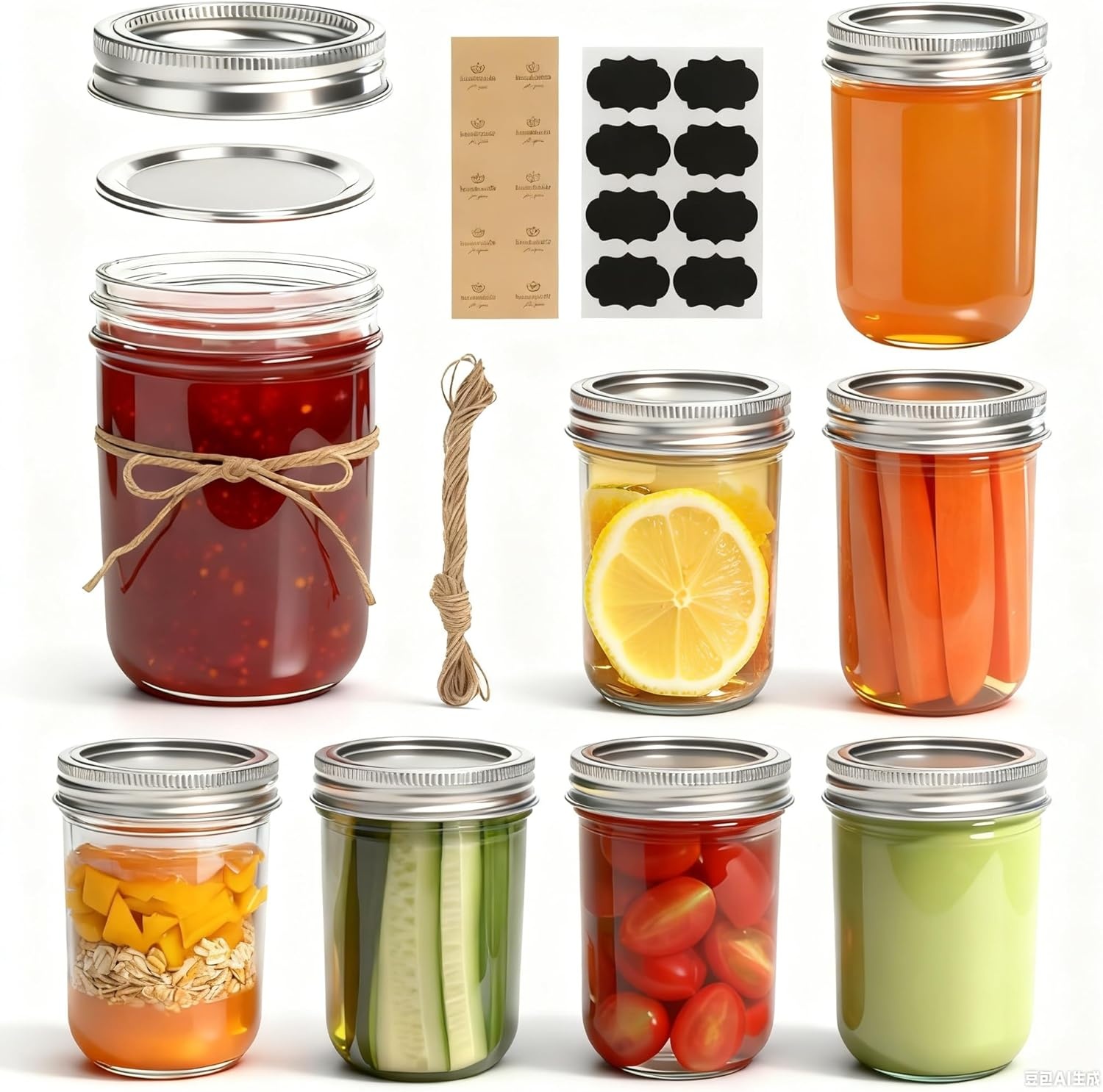 ComSaf Glazen Potjes 240ml (8 Stuks) - 43% Korting