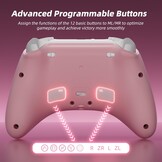 Mytrix Pro Controller Roze met Oplaaddock en Hall Effect Joysticks voor Nintendo Switch, PC, iOS, Android