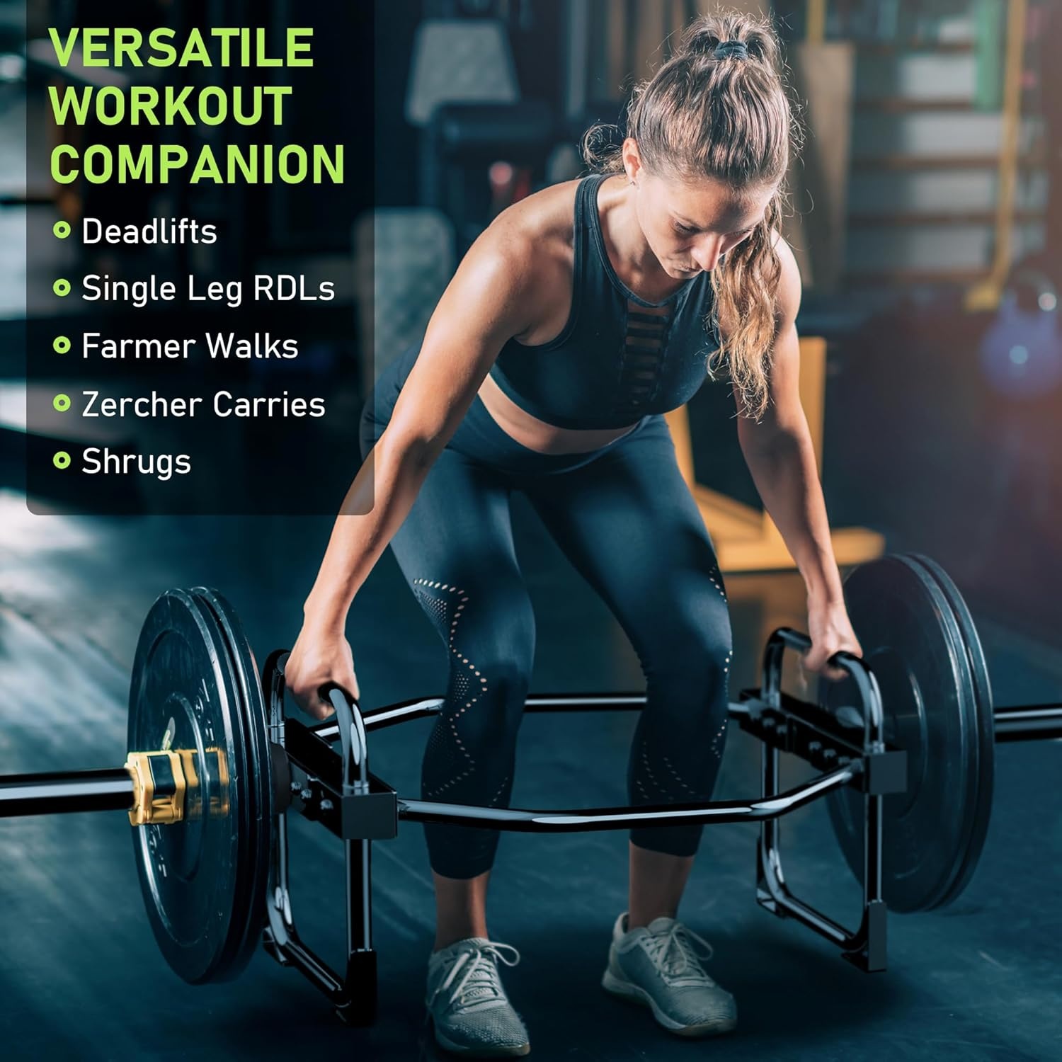 Zwarte Olympische Trap Barbell voor Deadlifts, Squats en Farmers Walk