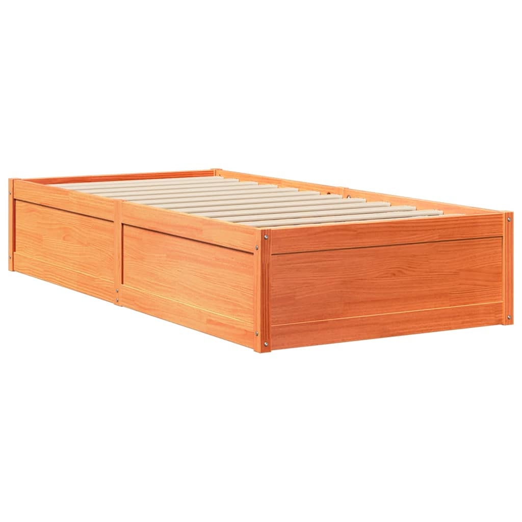 vidaXL Grenenhouten Bedframe Wasbruin 90x200 cm - 29% Korting