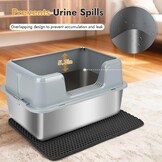 Grijze Roestvrijstalen Kattenbak S met Deksel en Schepje