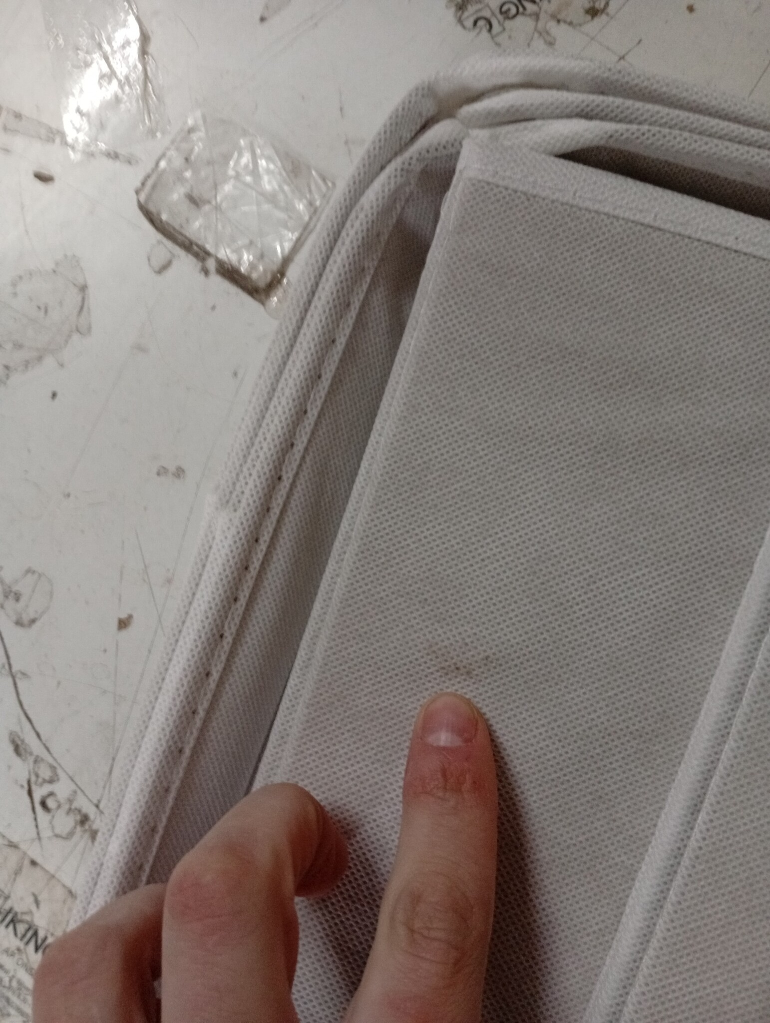 vidaXL Opbergboxen met deksel 4 st 32x32x32 cm stof wit